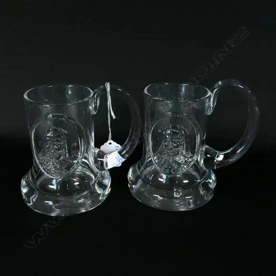 PAIR OF DARTINGTON CRYSTAL CAXTON TANKARD