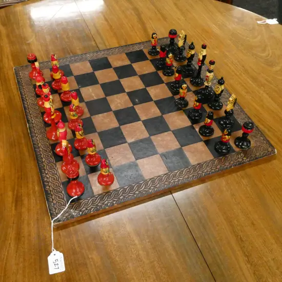 RUSSIAN CHESS SET BOARD 460 MM SQ