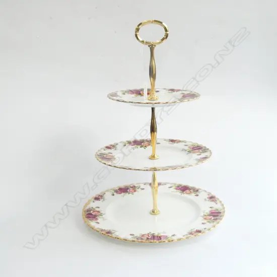 ROYAL ALBERT OLD COUNTRY ROSES 3 TIER CAKE STAND