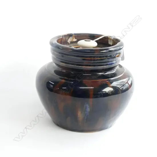 MAJOLICA MILTON? TOBBACO JAR, 113mm