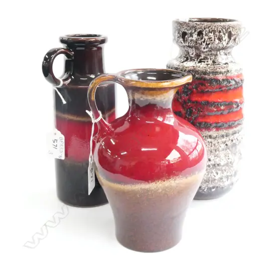 3 WEST GERMAN POTTERY PCES H. 230MM