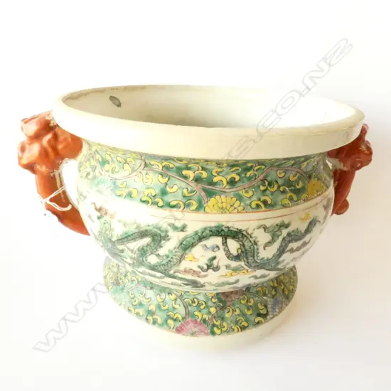 CHINESE GREEN DRAGON VASE H. 380MM