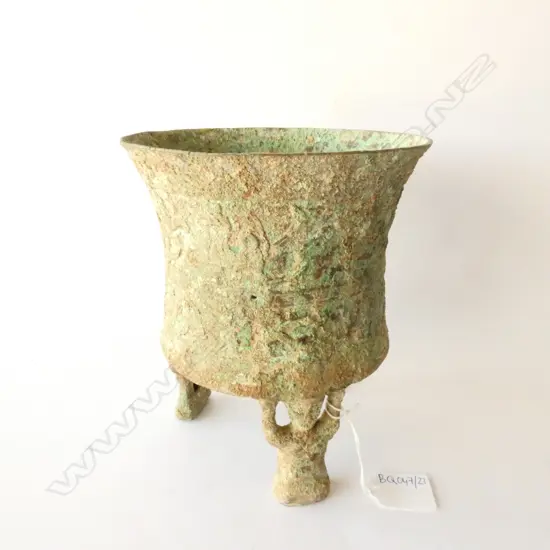 CHINESE ARCHAIC STYLE 3 FOOTED DING H. 250MM 