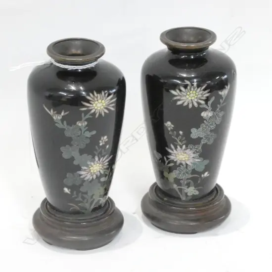 PR OLD FINE JAPANESE SMALL CLOISONNE VASES
