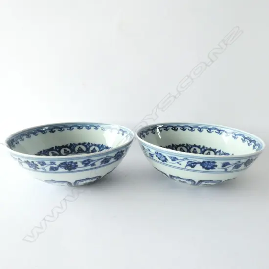 PR B/W CHINESE BOWLS WITH XUANDE MARKS 150MM DIA
