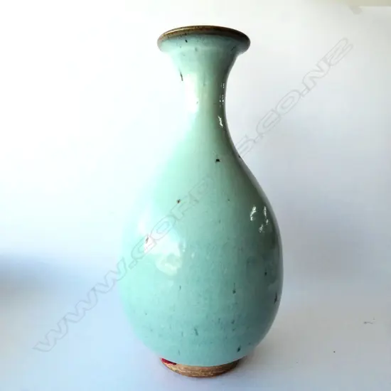 CHINESE CHUN GLAZE VASE WITH PEACH BLOOM H. 290MM