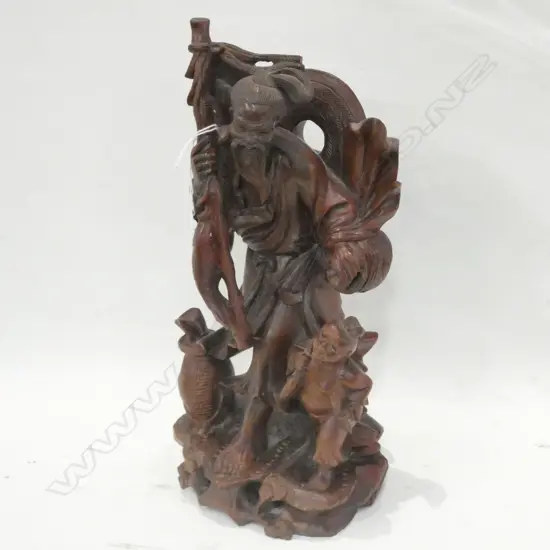 CHINESE WOODEN CARVING H. 310MM