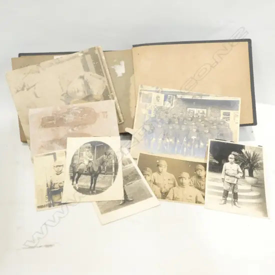 MANCHURIAN PHOTO ALBUM EMPTY WITH LOOSE PHOTOS