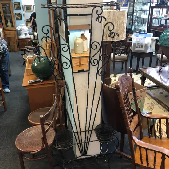 1960S FRENCH IRON COAT / HAT STAND H. 1740MM