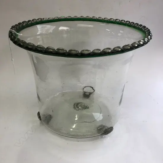 19thC CHINESE? GLASS LARGE BOWL. FISH BOWL?