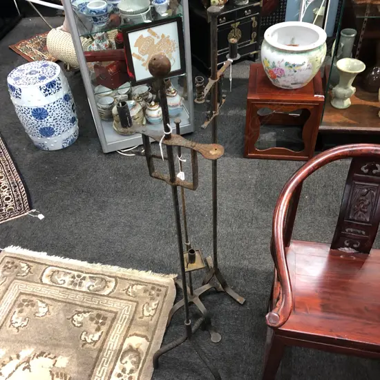 3 IRON CANDLESTANDS H. 1310MM