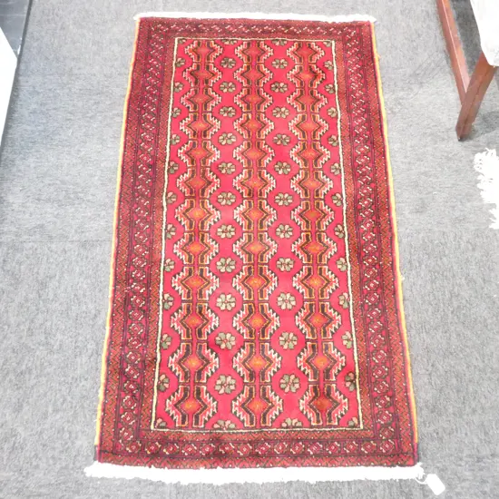 #209G PERSIAN TORKAMAN HAND KNOTTED WOOL PILE RUG 1240 X 670MM