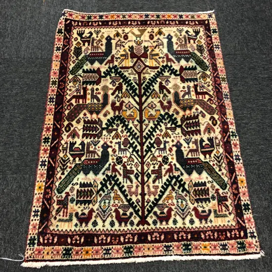 #23G PERSIAN SHAHRE BABAK HAND KNOTTED WOOL PILE RUG 1050 X 710MM