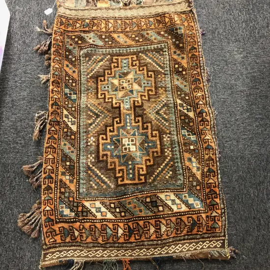 OLD PERSIAN CAMEL BAG, DAMAGE AT ENDS