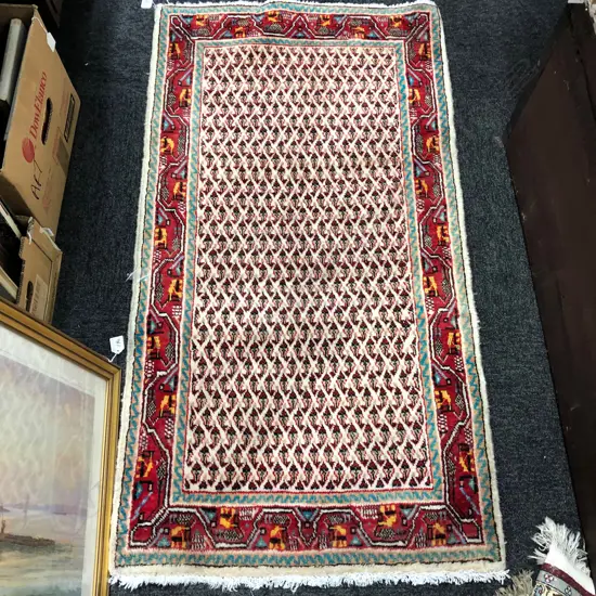 #262G PERSIAN SAROUGH HAND KNOTTED WOOL PILE RUG 1220 X 670MM
