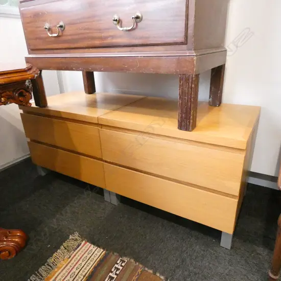 PR ASH VANEER BEDSIDE TABLES H. 480MM