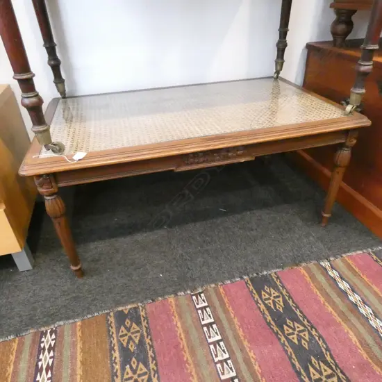 FRENCH STYLE CANE COFFEE TABLE 