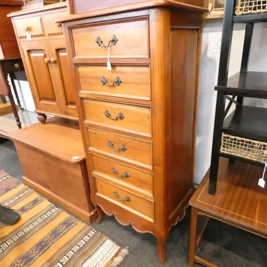 TALL FRENCH STYLE 5 DRAWER TALL BOY H 1350MM