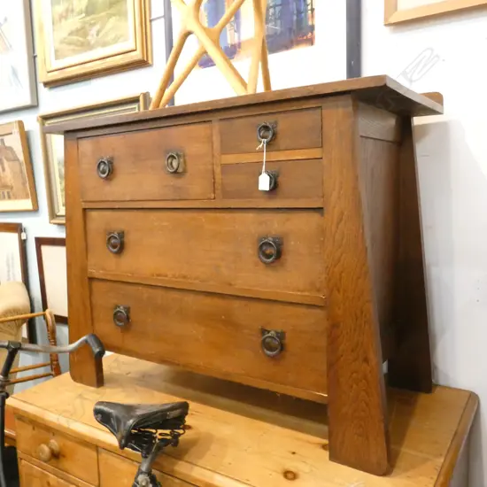 ARTS & CRAFTS 5 DRAWER DRESSER H. 870MM