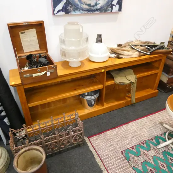 PINE BOOKCASE H. 680MM L. 1880MM