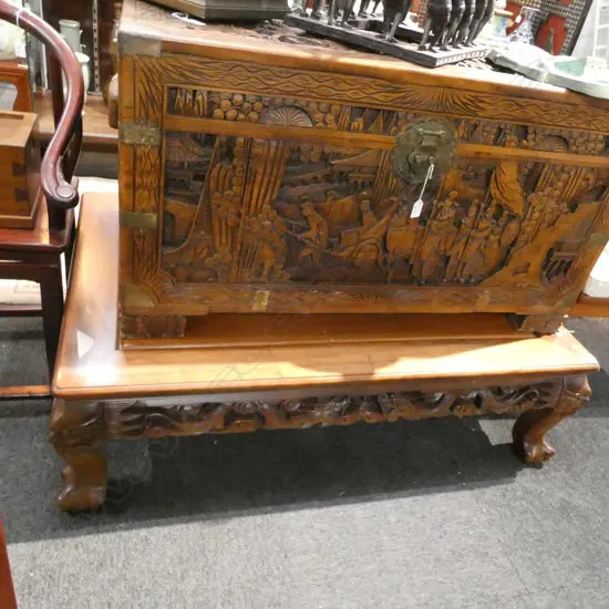 LARGE CHINESE COFFEE TABLE 1240 X 820 MM