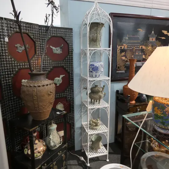 5 TIER WHITE METAL PLANT STAND H. 2180MM