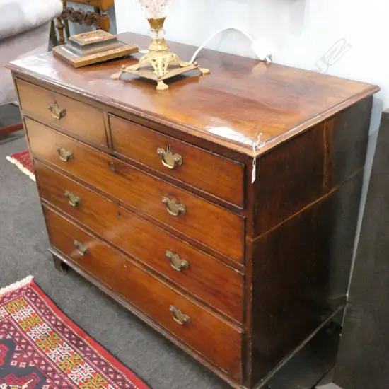 MAHOGANY CHEST OF FIVE DRAWERS some restoration