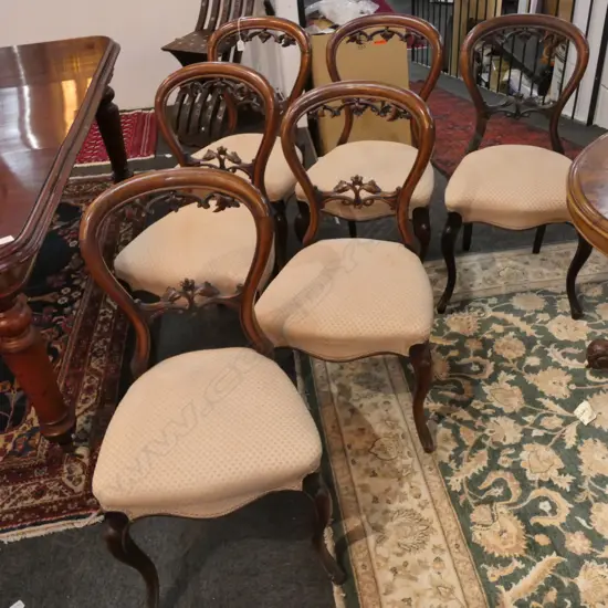 SET OF 6 VICTORIAN BALLOON BACK CHAIRS