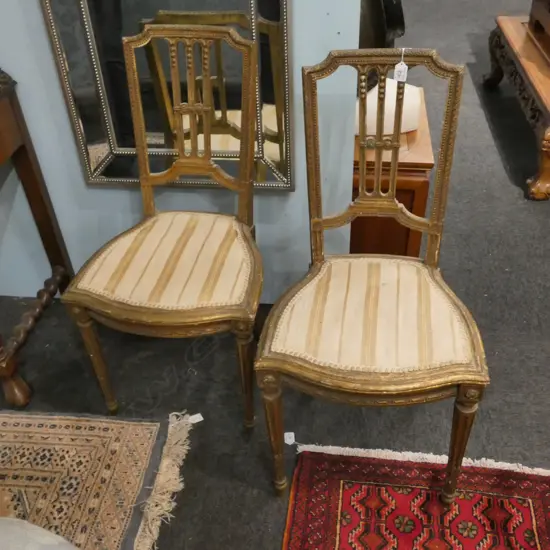 PR OF GILDED SALON CHAIRS