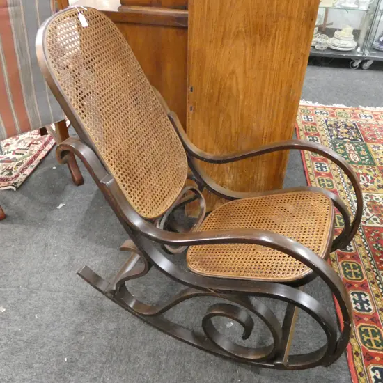 RATTAN BENTWOOD ROCKER 