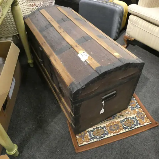 WOODEN STEAMER TRUNK L. 920MM