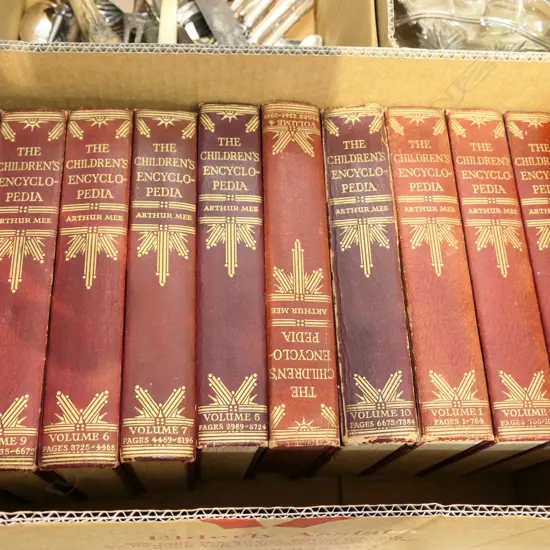 BOX LOT CHILDRENS ENCYCLOPEDIAS 
