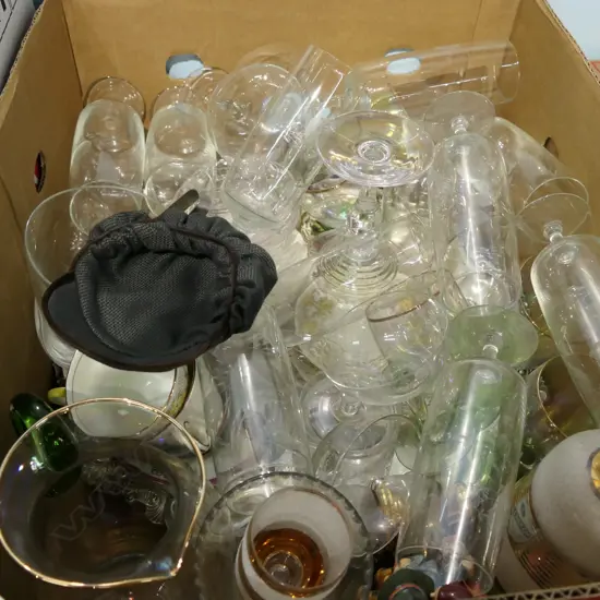 BOX LOT ASST. GLASSES ETC
