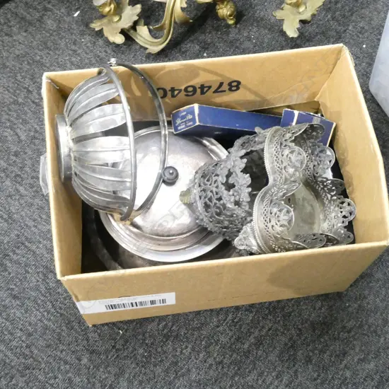 BOX OLD SILVER PLATE AND EMPTY CUTLERY BOXES