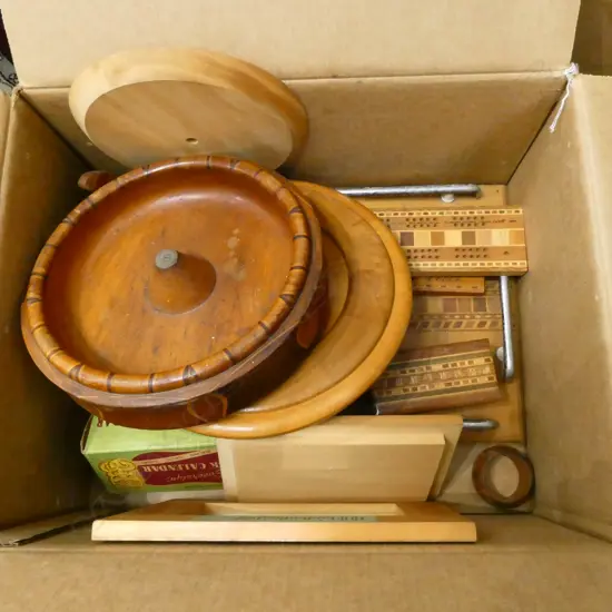 BOX LOT NZ SOVEREIGN WOOD ITEMS