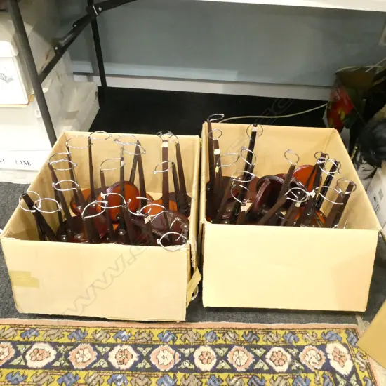 2 BOXES OF DOLL STANDS APPROX 40