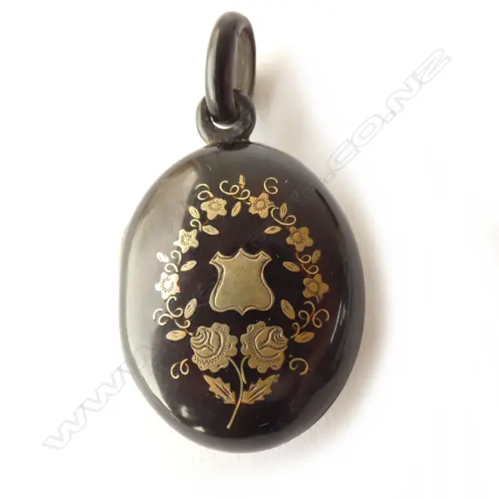 LATE VICTORIAN TORTOISESHELL INLAID LOCKET 