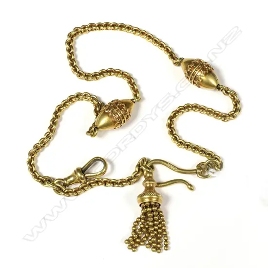 19THC GOLD PLATED ALBERTINA STAMPED T STAR H. L.400mm