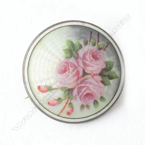 .935 Antique European Enamelled Brooch