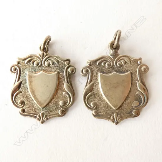 PR VINTAGE SILVER SHIELD FOB SCONCES