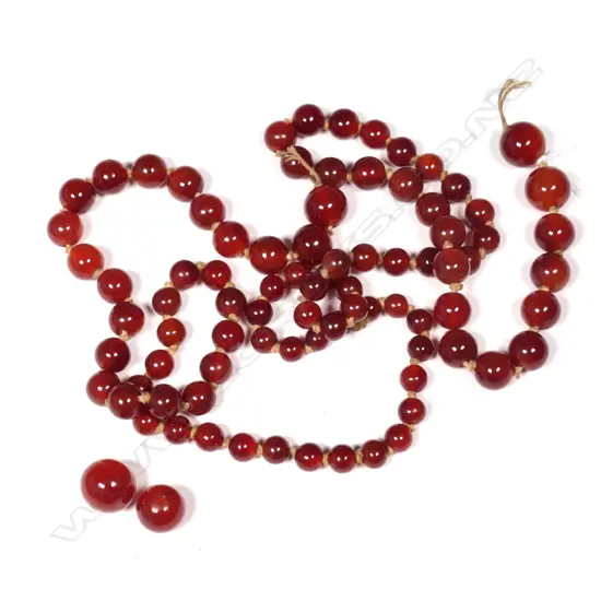 VINTAGE CARNELIAN NECKLACE REQ. RETHREADING L. 100MM