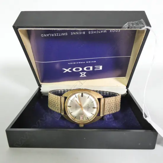 MENS EDOX WATCH & BOX 