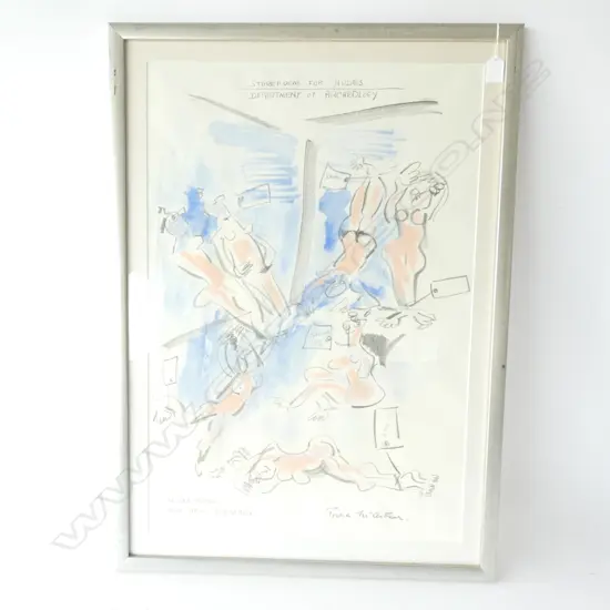 PIERA MCARTHUR 'NUDES HOPING FOR NEW PEDESTALS' 490 X 720MM MIXED MEDIA