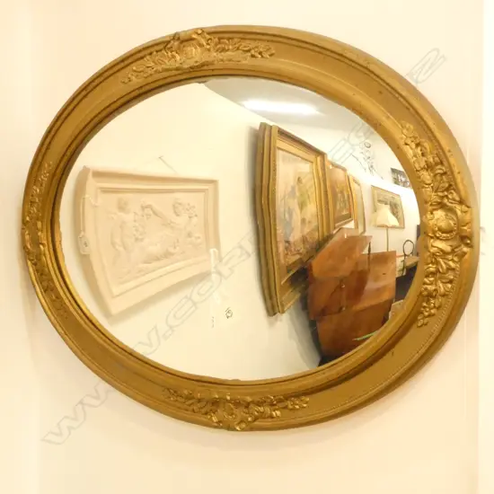 GILT FRAMED OVAL MIRROR L. 580MM