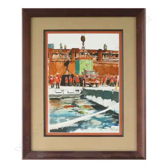 MATT GAULDIE W/C UNLOADING ANTARTICA 2011 570X410mm