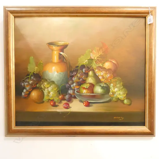 STILL LIFE OIL PAINTING OF FRUIT SIGNED PARITY L720MM
