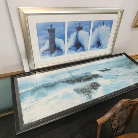 JEAN GUICHARD LIGHTHOUSE PRINT 605 X 1125MM + OTHER SEASCAPE