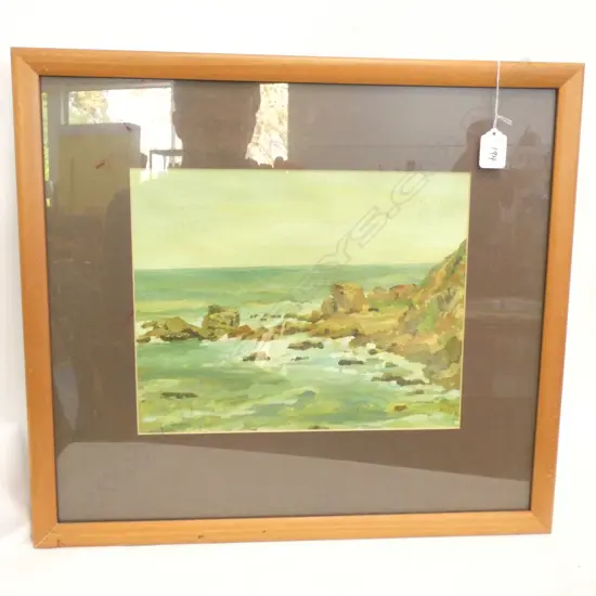 ARTIST UNKNOWN OIL PAINTING COASTAL SCENE H 260 MM