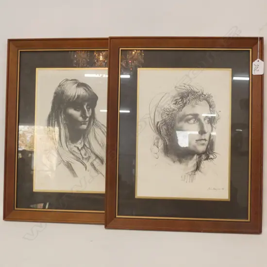 PR FRAMED PRINTS OF PORTRAIT SKETCH ARTWORKS OF WOMAN