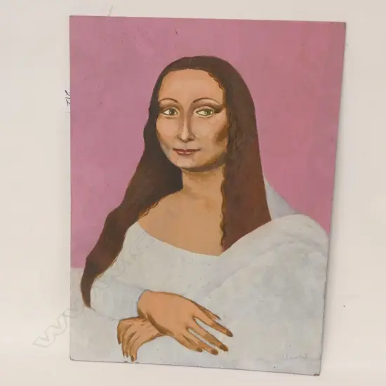 R.BRABET ACRYLIC ON BOARD POPART AFTER MONA LISA 